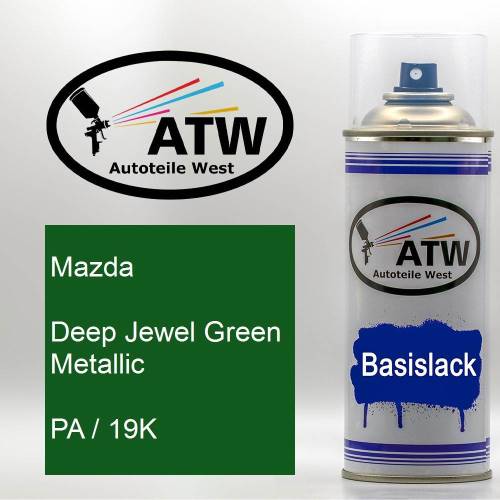 Mazda, Deep Jewel Green Metallic, PA / 19K: 400ml Sprühdose, von ATW Autoteile West.